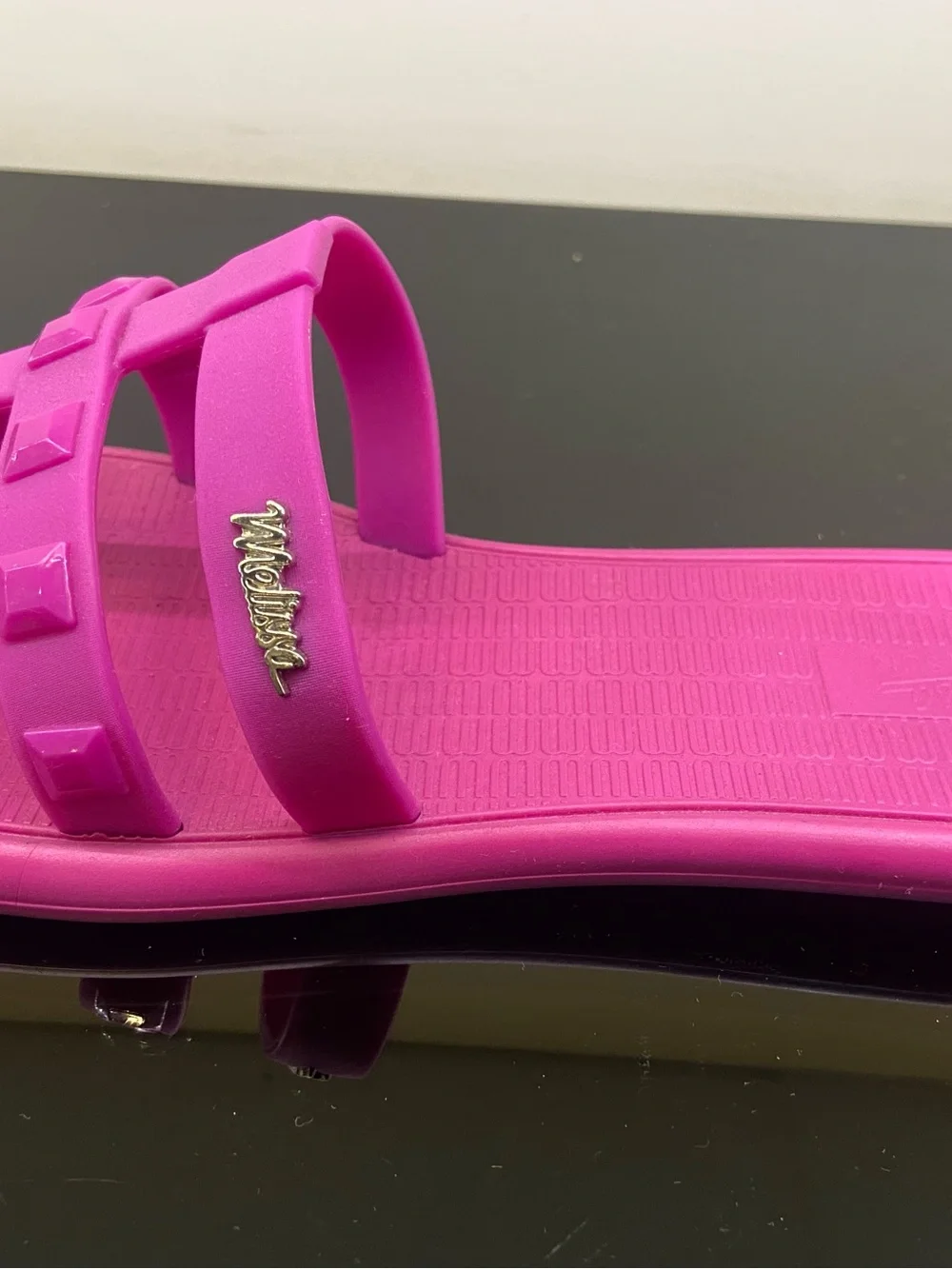 Melissa Kids Fuchsia Studded Slide Sandals size 7